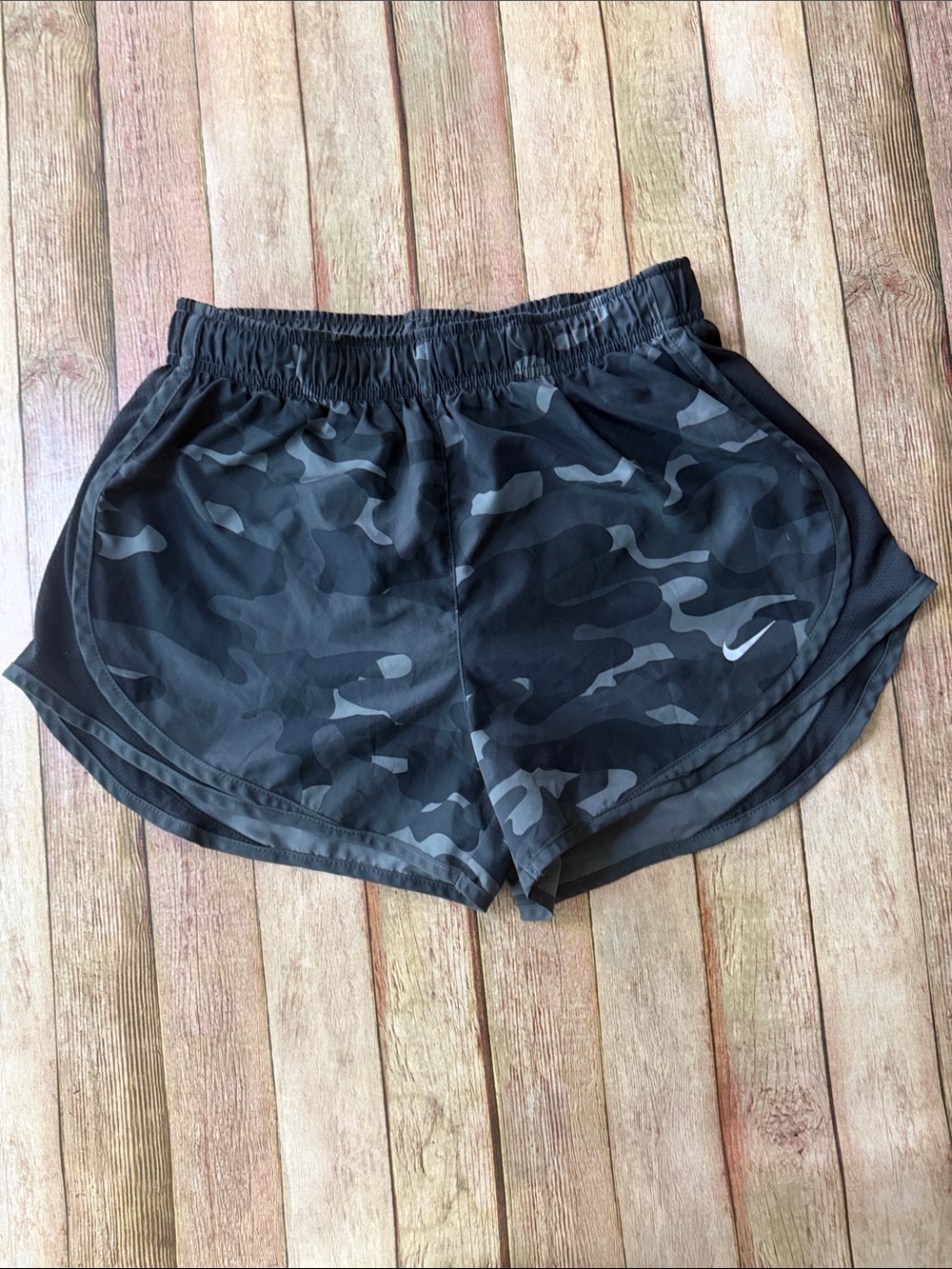 Nike Women's Black Gray Camo Athletic Shorts